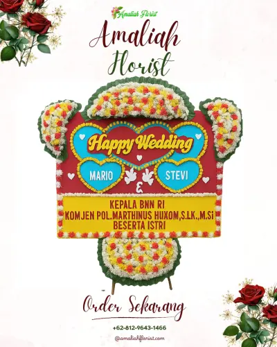 Karangan Papan Bunga Pernikahan di Maradekaya Utara